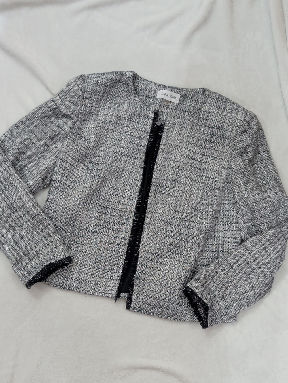 Calvin Klein Navy, White And Silver Blazer